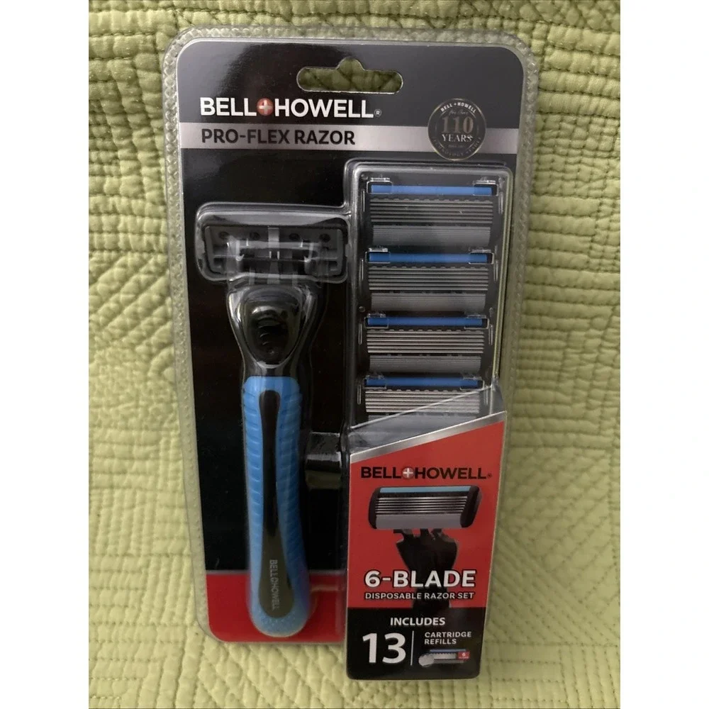BELL & HOWELL PRO FLEX Razors 6 Precision Blades w/ 13 Refill Cartridges - NEW